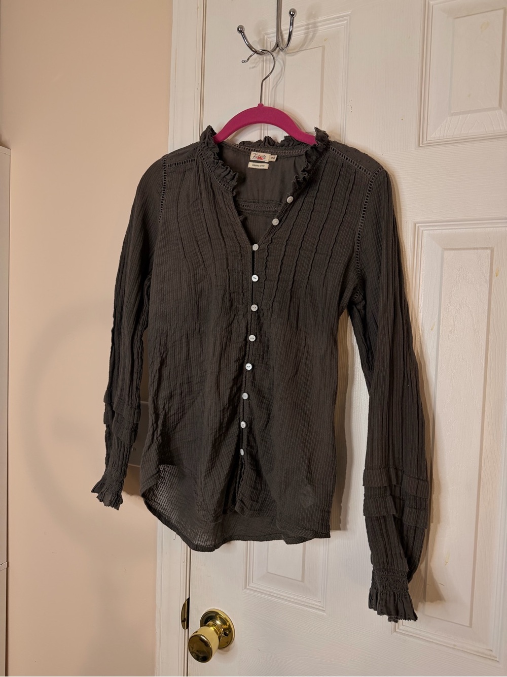 Faherty Organic Cotton Long Sleeve Top Sz XS